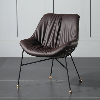 Contemporary Design PU Leather Dining Chairs Armless Solid Back Chair Coffee 1 Piece Clearhalo ' kitchen&dining_furn' 'Dining Chairs' 'Dining Tables & Seating' 'dining_chair' 'furn' 'furn_dining_chair' 'Furniture' 'furniture_dining_chair' 'Kitchen & Dining Furniture' 'kitchen' 4468348