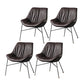 Contemporary Design PU Leather Dining Chairs Armless Solid Back Chair Coffee 4 Piece Set Clearhalo ' kitchen&dining_furn' 'Dining Chairs' 'Dining Tables & Seating' 'dining_chair' 'furn' 'furn_dining_chair' 'Furniture' 'furniture_dining_chair' 'Kitchen & Dining Furniture' 'kitchen' 4468352