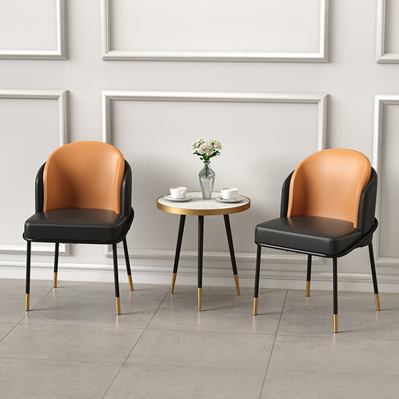 Glam Metal Dining Room Chairs Upholstered Armless Dining Chairs for Restaurant Use Clearhalo ' kitchen&dining_furn' 'Dining Chairs' 'Dining Tables & Seating' 'dining_chair' 'furn' 'furn_dining_chair' 'Furniture' 'furniture_dining_chair' 'Kitchen & Dining Furniture' 'kitchen' 4468358