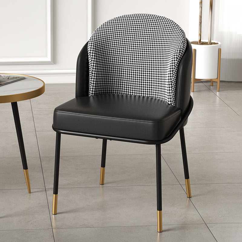 Glam Metal Dining Room Chairs Upholstered Armless Dining Chairs for Restaurant Use Black 1 Piece Clearhalo ' kitchen&dining_furn' 'Dining Chairs' 'Dining Tables & Seating' 'dining_chair' 'furn' 'furn_dining_chair' 'Furniture' 'furniture_dining_chair' 'Kitchen & Dining Furniture' 'kitchen' 4468361