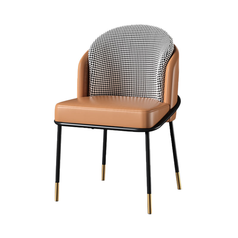 Glam Metal Dining Room Chairs Upholstered Armless Dining Chairs for Restaurant Use Clearhalo ' kitchen&dining_furn' 'Dining Chairs' 'Dining Tables & Seating' 'dining_chair' 'furn' 'furn_dining_chair' 'Furniture' 'furniture_dining_chair' 'Kitchen & Dining Furniture' 'kitchen' 4468362