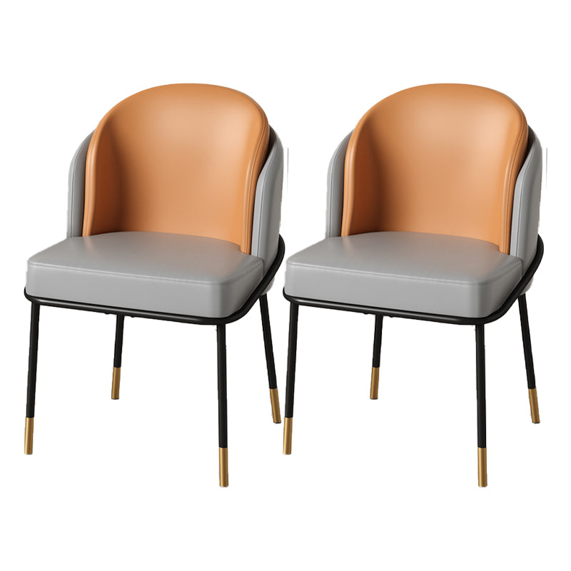 Glam Metal Dining Room Chairs Upholstered Armless Dining Chairs for Restaurant Use Silver Gray 2 Piece Set Clearhalo ' kitchen&dining_furn' 'Dining Chairs' 'Dining Tables & Seating' 'dining_chair' 'furn' 'furn_dining_chair' 'Furniture' 'furniture_dining_chair' 'Kitchen & Dining Furniture' 'kitchen' 4468369