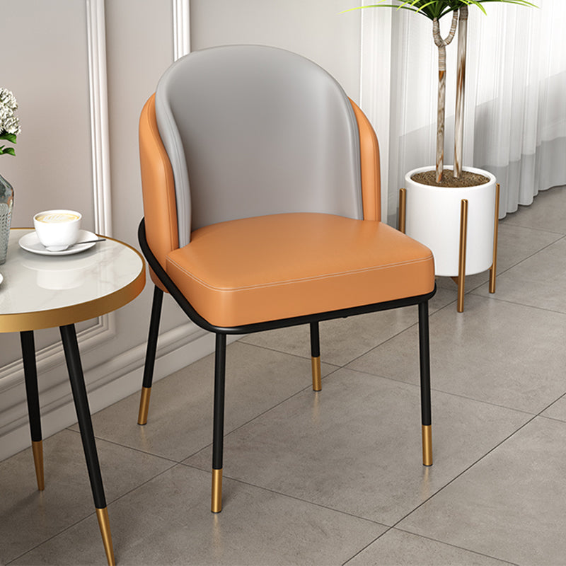 Glam Metal Dining Room Chairs Upholstered Armless Dining Chairs for Restaurant Use Clearhalo ' kitchen&dining_furn' 'Dining Chairs' 'Dining Tables & Seating' 'dining_chair' 'furn' 'furn_dining_chair' 'Furniture' 'furniture_dining_chair' 'Kitchen & Dining Furniture' 'kitchen' 4468373