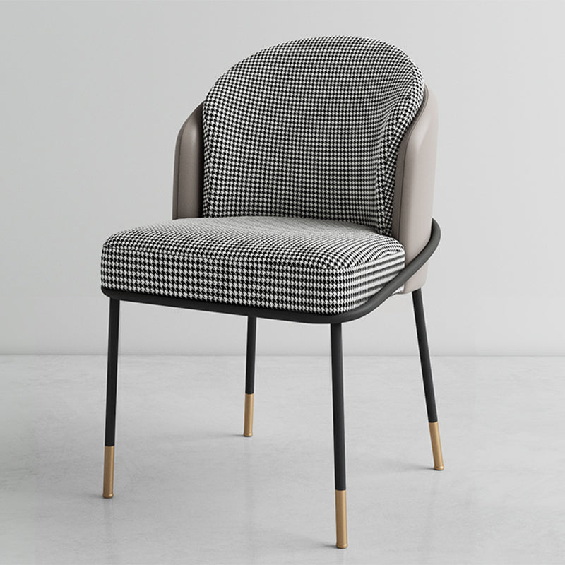 Glam Metal Dining Room Chairs Upholstered Armless Dining Chairs for Restaurant Use Black White Gray 1 Piece Clearhalo ' kitchen&dining_furn' 'Dining Chairs' 'Dining Tables & Seating' 'dining_chair' 'furn' 'furn_dining_chair' 'Furniture' 'furniture_dining_chair' 'Kitchen & Dining Furniture' 'kitchen' 4468383