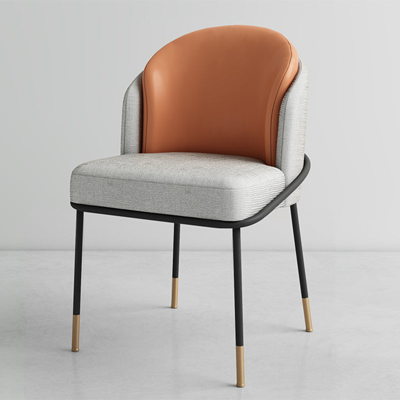 Glam Metal Dining Room Chairs Upholstered Armless Dining Chairs for Restaurant Use Gray-Orange 1 Piece Clearhalo ' kitchen&dining_furn' 'Dining Chairs' 'Dining Tables & Seating' 'dining_chair' 'furn' 'furn_dining_chair' 'Furniture' 'furniture_dining_chair' 'Kitchen & Dining Furniture' 'kitchen' 4468386