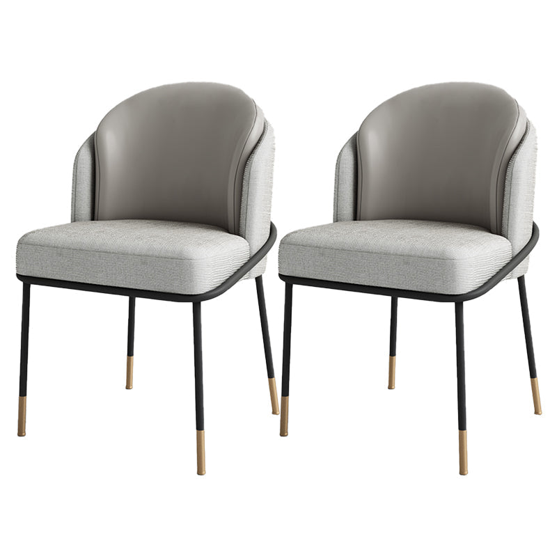 Glam Metal Dining Room Chairs Upholstered Armless Dining Chairs for Restaurant Use Grey 2 Piece Set Clearhalo ' kitchen&dining_furn' 'Dining Chairs' 'Dining Tables & Seating' 'dining_chair' 'furn' 'furn_dining_chair' 'Furniture' 'furniture_dining_chair' 'Kitchen & Dining Furniture' 'kitchen' 4468390