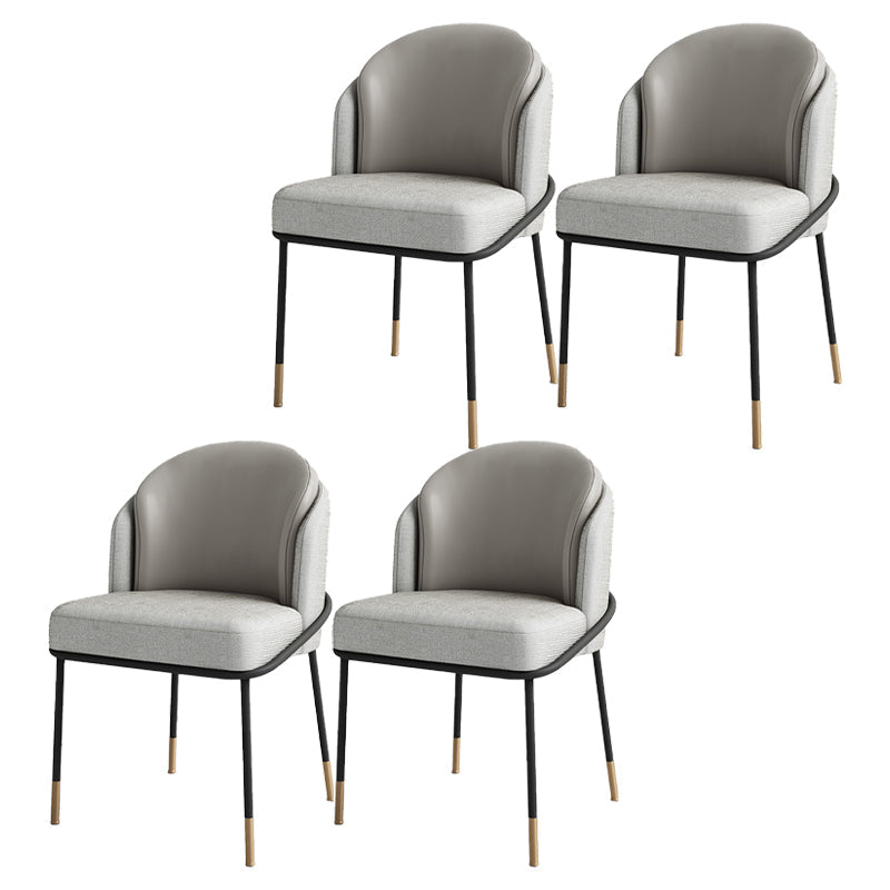 Glam Metal Dining Room Chairs Upholstered Armless Dining Chairs for Restaurant Use Grey 4 Piece Set Clearhalo ' kitchen&dining_furn' 'Dining Chairs' 'Dining Tables & Seating' 'dining_chair' 'furn' 'furn_dining_chair' 'Furniture' 'furniture_dining_chair' 'Kitchen & Dining Furniture' 'kitchen' 4468391