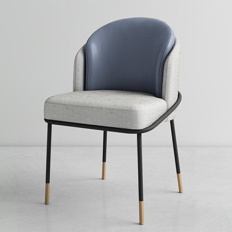 Glam Metal Dining Room Chairs Upholstered Armless Dining Chairs for Restaurant Use Gray-Blue 1 Piece Clearhalo ' kitchen&dining_furn' 'Dining Chairs' 'Dining Tables & Seating' 'dining_chair' 'furn' 'furn_dining_chair' 'Furniture' 'furniture_dining_chair' 'Kitchen & Dining Furniture' 'kitchen' 4468392