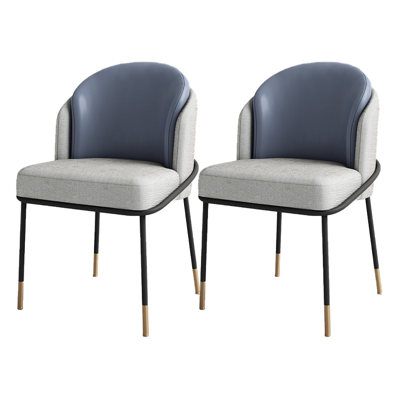 Glam Metal Dining Room Chairs Upholstered Armless Dining Chairs for Restaurant Use Gray-Blue 2 Piece Set Clearhalo ' kitchen&dining_furn' 'Dining Chairs' 'Dining Tables & Seating' 'dining_chair' 'furn' 'furn_dining_chair' 'Furniture' 'furniture_dining_chair' 'Kitchen & Dining Furniture' 'kitchen' 4468393
