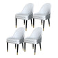 Scandinavian Design Leather Dining Side Chair Solid Back Arm Side Chairs White-Gray 4 Piece Set Clearhalo ' kitchen&dining_furn' 'Dining Chairs' 'Dining Tables & Seating' 'dining_chair' 'furn' 'furn_dining_chair' 'Furniture' 'furniture_dining_chair' 'Kitchen & Dining Furniture' 'kitchen' 4468401