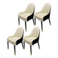 Scandinavian Design Leather Dining Side Chair Solid Back Arm Side Chairs White-Black 4 Piece Set Clearhalo ' kitchen&dining_furn' 'Dining Chairs' 'Dining Tables & Seating' 'dining_chair' 'furn' 'furn_dining_chair' 'Furniture' 'furniture_dining_chair' 'Kitchen & Dining Furniture' 'kitchen' 4468405