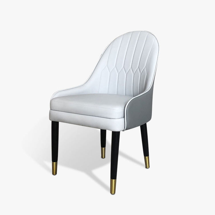 Scandinavian Design Leather Dining Side Chair Solid Back Arm Side Chairs Clearhalo ' kitchen&dining_furn' 'Dining Chairs' 'Dining Tables & Seating' 'dining_chair' 'furn' 'furn_dining_chair' 'Furniture' 'furniture_dining_chair' 'Kitchen & Dining Furniture' 'kitchen' 4468411