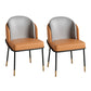 Glam Metal Dining Room Chairs Parsons Armless Dining Chairs for Restaurant Use Gray-Orange 2 Piece Set Clearhalo ' kitchen&dining_furn' 'Dining Chairs' 'Dining Tables & Seating' 'dining_chair' 'furn' 'furn_dining_chair' 'Furniture' 'furniture_dining_chair' 'Kitchen & Dining Furniture' 'kitchen' 4468416