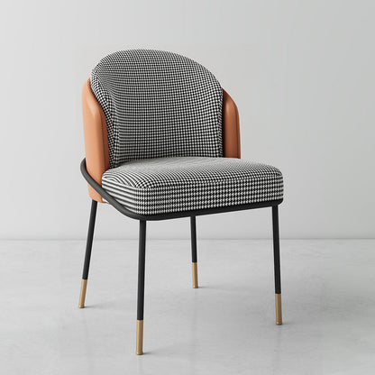 Glam Metal Dining Room Chairs Parsons Armless Dining Chairs for Restaurant Use Black-White-Yellow 1 Piece Clearhalo ' kitchen&dining_furn' 'Dining Chairs' 'Dining Tables & Seating' 'dining_chair' 'furn' 'furn_dining_chair' 'Furniture' 'furniture_dining_chair' 'Kitchen & Dining Furniture' 'kitchen' 4468419