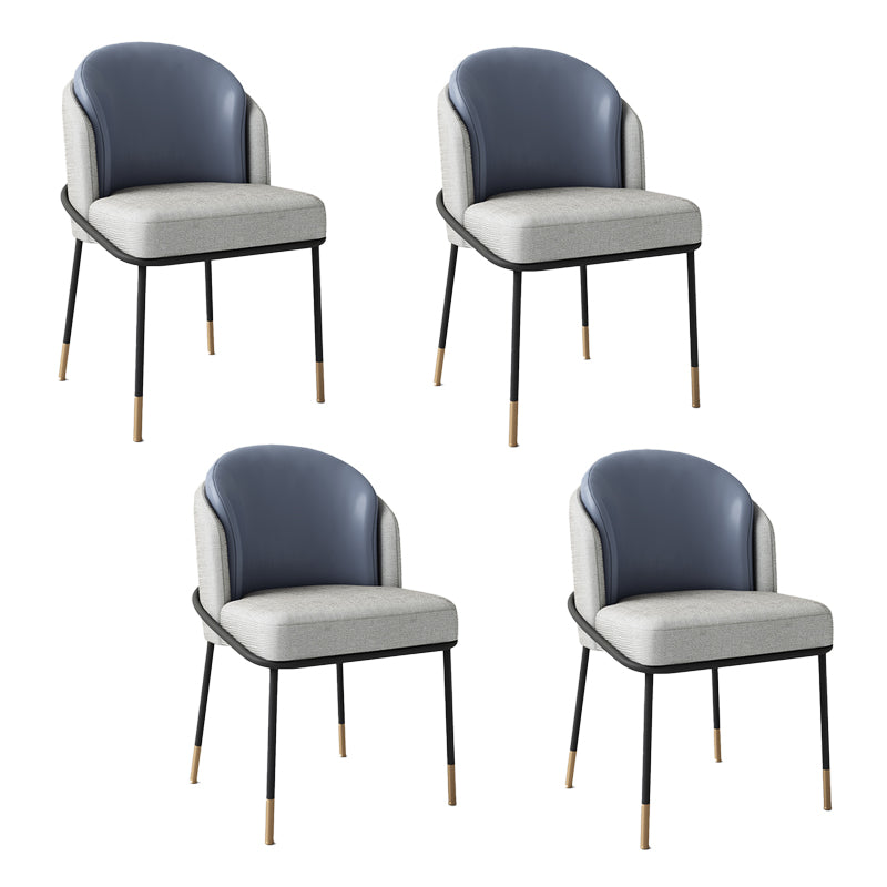 Glam Metal Dining Room Chairs Parsons Armless Dining Chairs for Restaurant Use Gray-Blue 4 Piece Set Clearhalo ' kitchen&dining_furn' 'Dining Chairs' 'Dining Tables & Seating' 'dining_chair' 'furn' 'furn_dining_chair' 'Furniture' 'furniture_dining_chair' 'Kitchen & Dining Furniture' 'kitchen' 4468441