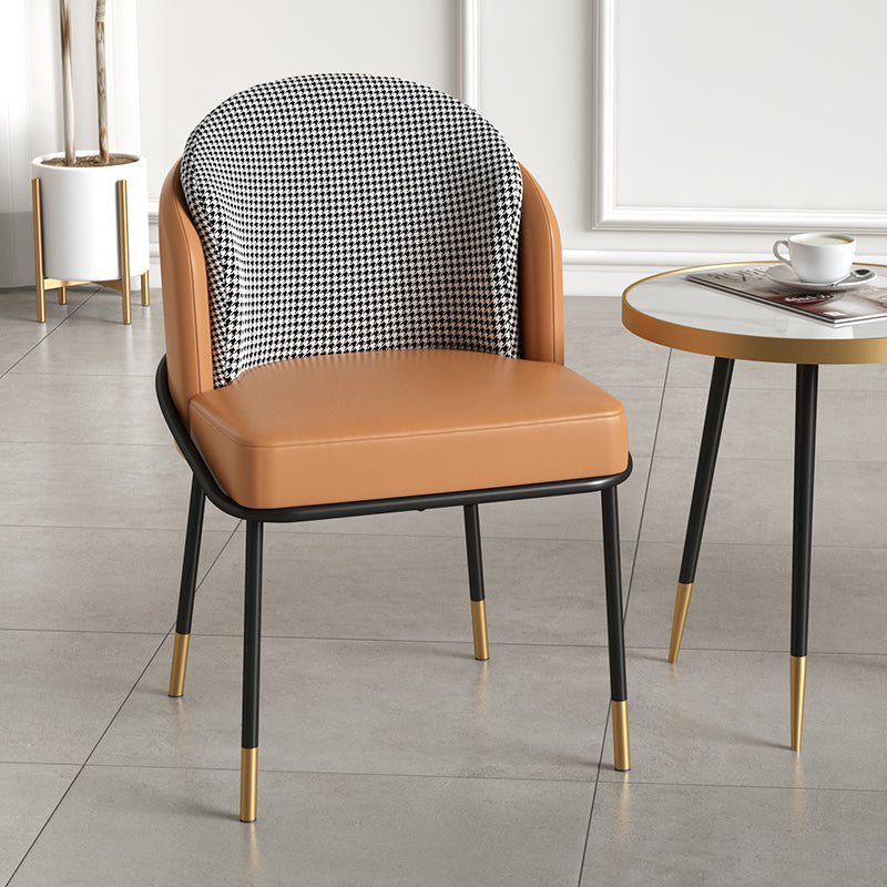 Glam Metal Dining Room Chairs Parsons Armless Dining Chairs for Restaurant Use Orange 1 Piece Clearhalo ' kitchen&dining_furn' 'Dining Chairs' 'Dining Tables & Seating' 'dining_chair' 'furn' 'furn_dining_chair' 'Furniture' 'furniture_dining_chair' 'Kitchen & Dining Furniture' 'kitchen' 4468445