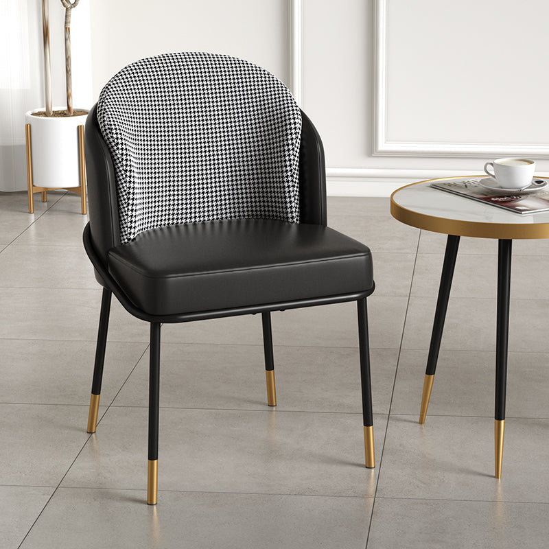 Glam Metal Dining Room Chairs Parsons Armless Dining Chairs for Restaurant Use Black 1 Piece Clearhalo ' kitchen&dining_furn' 'Dining Chairs' 'Dining Tables & Seating' 'dining_chair' 'furn' 'furn_dining_chair' 'Furniture' 'furniture_dining_chair' 'Kitchen & Dining Furniture' 'kitchen' 4468448