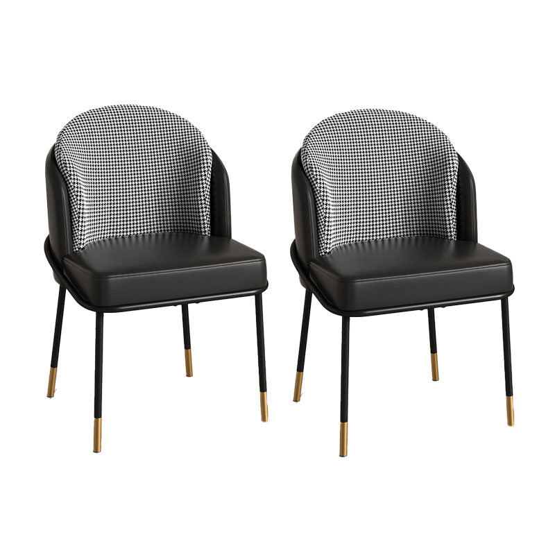 Glam Metal Dining Room Chairs Parsons Armless Dining Chairs for Restaurant Use Black 2 Piece Set Clearhalo ' kitchen&dining_furn' 'Dining Chairs' 'Dining Tables & Seating' 'dining_chair' 'furn' 'furn_dining_chair' 'Furniture' 'furniture_dining_chair' 'Kitchen & Dining Furniture' 'kitchen' 4468449