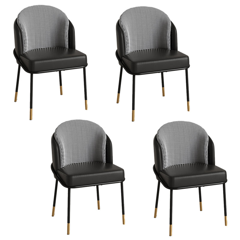 Glam Metal Dining Room Chairs Parsons Armless Dining Chairs for Restaurant Use Black 4 Piece Set Clearhalo ' kitchen&dining_furn' 'Dining Chairs' 'Dining Tables & Seating' 'dining_chair' 'furn' 'furn_dining_chair' 'Furniture' 'furniture_dining_chair' 'Kitchen & Dining Furniture' 'kitchen' 4468450