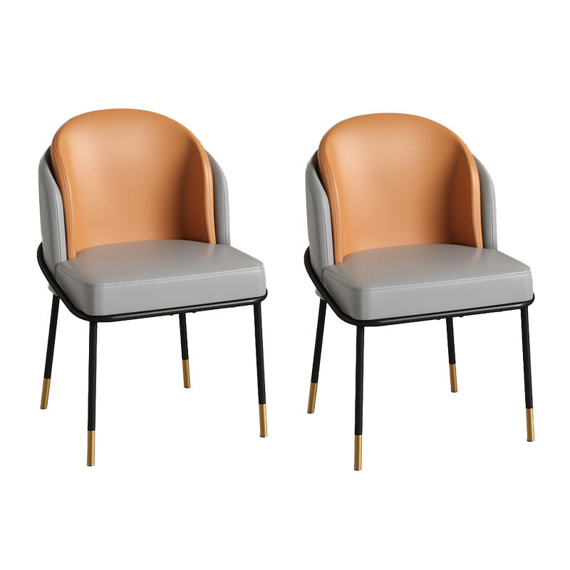 Glam Metal Dining Room Chairs Parsons Armless Dining Chairs for Restaurant Use Silver Gray 2 Piece Set Clearhalo ' kitchen&dining_furn' 'Dining Chairs' 'Dining Tables & Seating' 'dining_chair' 'furn' 'furn_dining_chair' 'Furniture' 'furniture_dining_chair' 'Kitchen & Dining Furniture' 'kitchen' 4468452