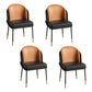 Glam Metal Dining Room Chairs Parsons Armless Dining Chairs for Restaurant Use Orange Black 4 Piece Set Clearhalo ' kitchen&dining_furn' 'Dining Chairs' 'Dining Tables & Seating' 'dining_chair' 'furn' 'furn_dining_chair' 'Furniture' 'furniture_dining_chair' 'Kitchen & Dining Furniture' 'kitchen' 4468456