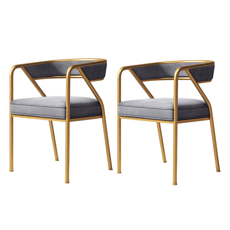 Glam Velvet Dining Room Chair Open Back Dining Side Chairs for Restaurant Use Grey 2 Piece Set Clearhalo ' kitchen&dining_furn' 'Dining Chairs' 'Dining Tables & Seating' 'dining_chair' 'furn' 'furn_dining_chair' 'Furniture' 'furniture_dining_chair' 'Kitchen & Dining Furniture' 'kitchen' 4468461