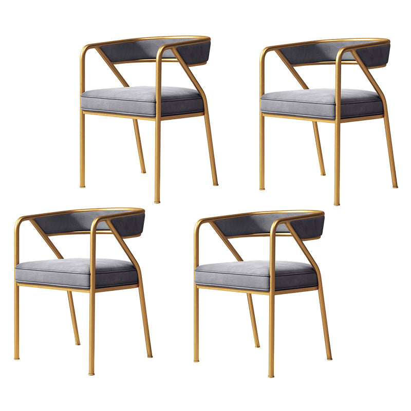 Glam Velvet Dining Room Chair Open Back Dining Side Chairs for Restaurant Use Grey 4 Piece Set Clearhalo ' kitchen&dining_furn' 'Dining Chairs' 'Dining Tables & Seating' 'dining_chair' 'furn' 'furn_dining_chair' 'Furniture' 'furniture_dining_chair' 'Kitchen & Dining Furniture' 'kitchen' 4468463