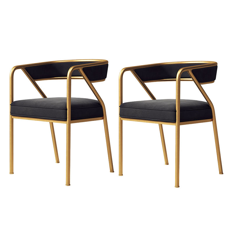 Glam Velvet Dining Room Chair Open Back Dining Side Chairs for Restaurant Use Black 2 Piece Set Clearhalo ' kitchen&dining_furn' 'Dining Chairs' 'Dining Tables & Seating' 'dining_chair' 'furn' 'furn_dining_chair' 'Furniture' 'furniture_dining_chair' 'Kitchen & Dining Furniture' 'kitchen' 4468475