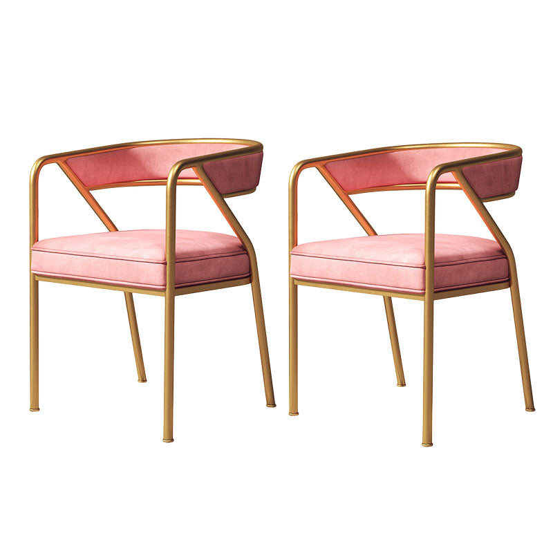 Glam Velvet Dining Room Chair Open Back Dining Side Chairs for Restaurant Use Pink 2 Piece Set Clearhalo ' kitchen&dining_furn' 'Dining Chairs' 'Dining Tables & Seating' 'dining_chair' 'furn' 'furn_dining_chair' 'Furniture' 'furniture_dining_chair' 'Kitchen & Dining Furniture' 'kitchen' 4468478