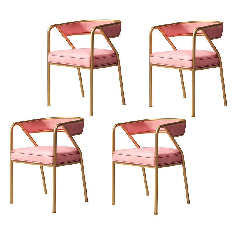 Glam Velvet Dining Room Chair Open Back Dining Side Chairs for Restaurant Use Pink 4 Piece Set Clearhalo ' kitchen&dining_furn' 'Dining Chairs' 'Dining Tables & Seating' 'dining_chair' 'furn' 'furn_dining_chair' 'Furniture' 'furniture_dining_chair' 'Kitchen & Dining Furniture' 'kitchen' 4468479