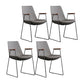 Scandinavian Design Solid Back Dining Side Chair Leather Dining Side Chair Dark Gray 4 Piece Set Black Clearhalo ' kitchen&dining_furn' 'Dining Chairs' 'Dining Tables & Seating' 'dining_chair' 'furn' 'furn_dining_chair' 'Furniture' 'furniture_dining_chair' 'Kitchen & Dining Furniture' 'kitchen' 4468485