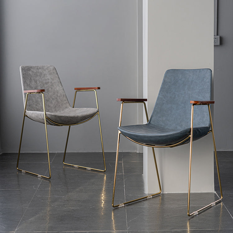 Scandinavian Design Solid Back Dining Side Chair Leather Dining Side Chair Clearhalo ' kitchen&dining_furn' 'Dining Chairs' 'Dining Tables & Seating' 'dining_chair' 'furn' 'furn_dining_chair' 'Furniture' 'furniture_dining_chair' 'Kitchen & Dining Furniture' 'kitchen' 4468488