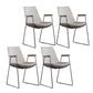 Scandinavian Design Solid Back Dining Side Chair Leather Dining Side Chair Light Gray 4 Piece Set Black Clearhalo ' kitchen&dining_furn' 'Dining Chairs' 'Dining Tables & Seating' 'dining_chair' 'furn' 'furn_dining_chair' 'Furniture' 'furniture_dining_chair' 'Kitchen & Dining Furniture' 'kitchen' 4468491
