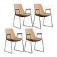Scandinavian Design Solid Back Dining Side Chair Leather Dining Side Chair Khaki 4 Piece Set Black Clearhalo ' kitchen&dining_furn' 'Dining Chairs' 'Dining Tables & Seating' 'dining_chair' 'furn' 'furn_dining_chair' 'Furniture' 'furniture_dining_chair' 'Kitchen & Dining Furniture' 'kitchen' 4468508
