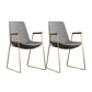 Scandinavian Design Solid Back Dining Side Chair Leather Dining Side Chair Dark Gray 2 Piece Set Brass Gold Clearhalo ' kitchen&dining_furn' 'Dining Chairs' 'Dining Tables & Seating' 'dining_chair' 'furn' 'furn_dining_chair' 'Furniture' 'furniture_dining_chair' 'Kitchen & Dining Furniture' 'kitchen' 4468513