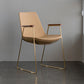 Scandinavian Design Solid Back Dining Side Chair Leather Dining Side Chair Khaki 1 Piece Brass Gold Clearhalo ' kitchen&dining_furn' 'Dining Chairs' 'Dining Tables & Seating' 'dining_chair' 'furn' 'furn_dining_chair' 'Furniture' 'furniture_dining_chair' 'Kitchen & Dining Furniture' 'kitchen' 4468524