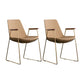 Scandinavian Design Solid Back Dining Side Chair Leather Dining Side Chair Khaki 2 Piece Set Brass Gold Clearhalo ' kitchen&dining_furn' 'Dining Chairs' 'Dining Tables & Seating' 'dining_chair' 'furn' 'furn_dining_chair' 'Furniture' 'furniture_dining_chair' 'Kitchen & Dining Furniture' 'kitchen' 4468525
