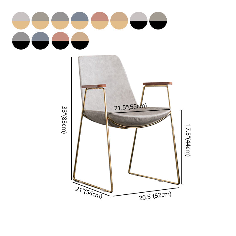 Scandinavian Design Solid Back Dining Side Chair Leather Dining Side Chair Clearhalo ' kitchen&dining_furn' 'Dining Chairs' 'Dining Tables & Seating' 'dining_chair' 'furn' 'furn_dining_chair' 'Furniture' 'furniture_dining_chair' 'Kitchen & Dining Furniture' 'kitchen' 4468530
