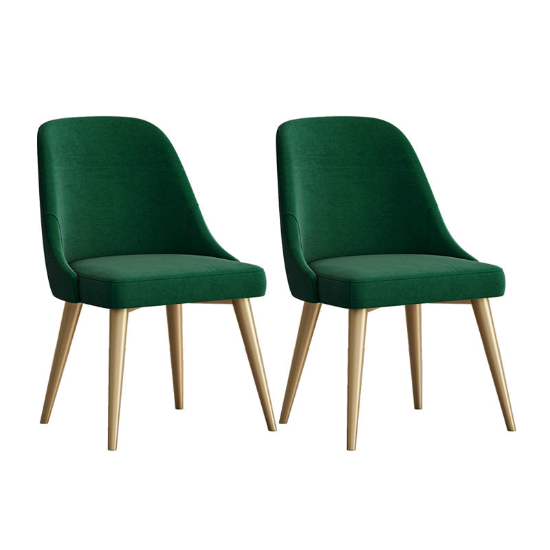 Scandinavian Design Solid Back Armless Dining Chair PU Leather Dining Chairs Green 2 Piece Set Clearhalo ' kitchen&dining_furn' 'Dining Chairs' 'Dining Tables & Seating' 'dining_chair' 'furn' 'furn_dining_chair' 'Furniture' 'furniture_dining_chair' 'Kitchen & Dining Furniture' 'kitchen' 4468545