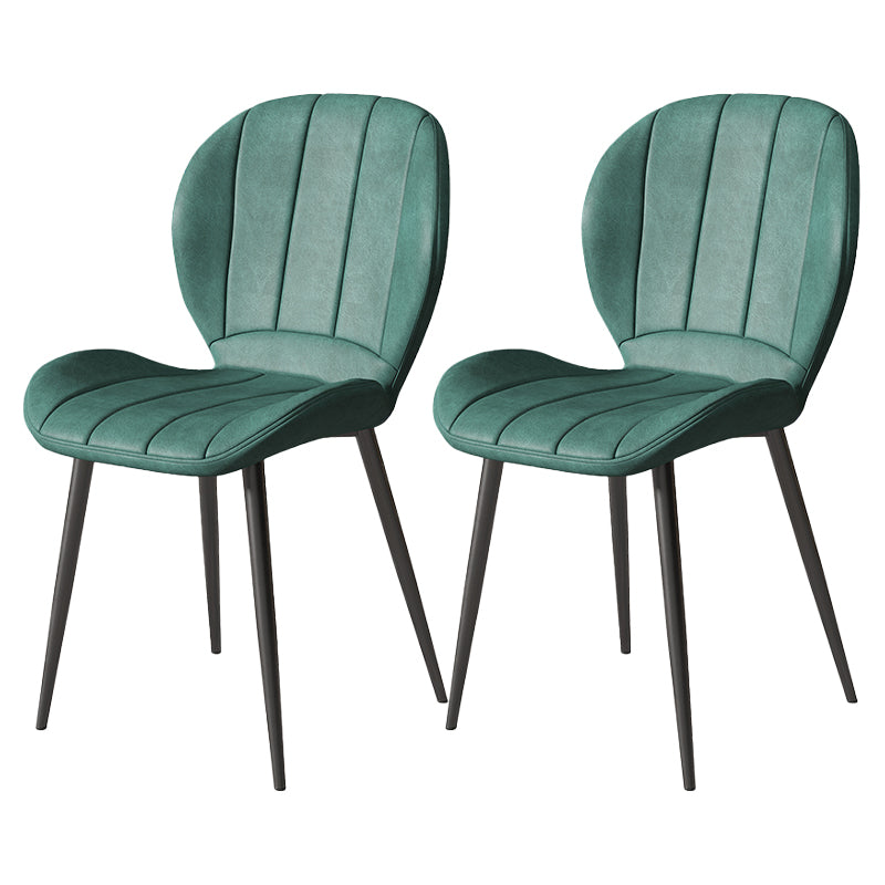 Nordic Style Kitchen Metal Dining Chair Wingback Dining Armless Side Chairs Blackish Green 2 Piece Set Black Clearhalo ' kitchen&dining_furn' 'Dining Chairs' 'Dining Tables & Seating' 'dining_chair' 'furn' 'furn_dining_chair' 'Furniture' 'furniture_dining_chair' 'Kitchen & Dining Furniture' 'kitchen' 4468555