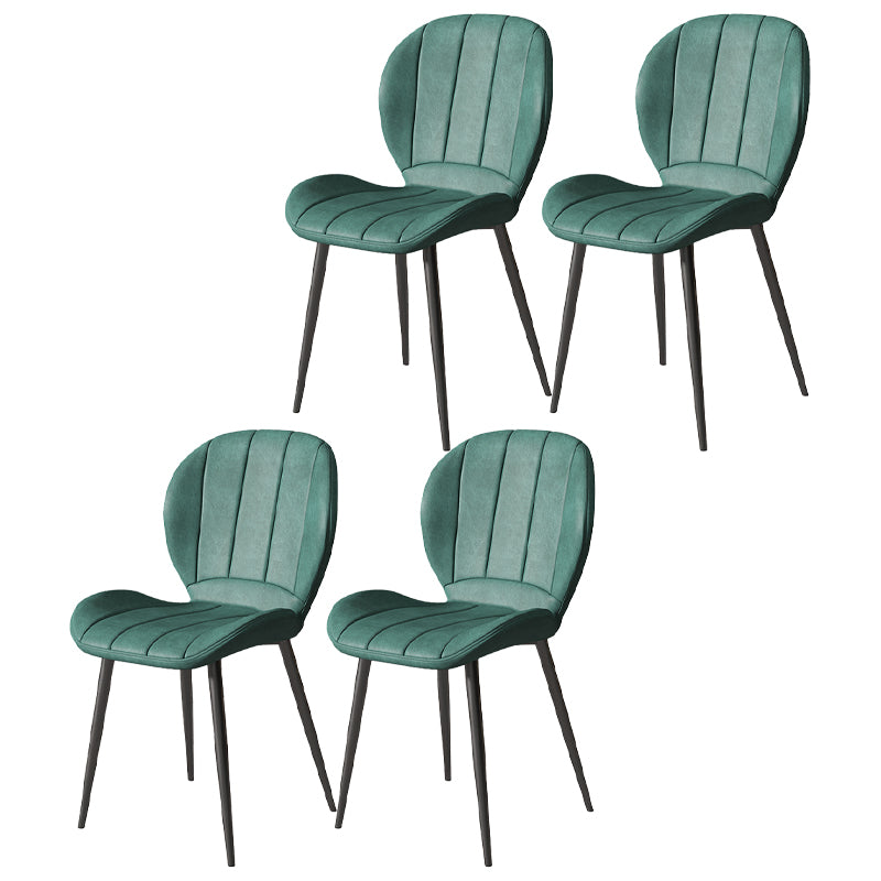 Nordic Style Kitchen Metal Dining Chair Wingback Dining Armless Side Chairs Blackish Green 4 Piece Set Black Clearhalo ' kitchen&dining_furn' 'Dining Chairs' 'Dining Tables & Seating' 'dining_chair' 'furn' 'furn_dining_chair' 'Furniture' 'furniture_dining_chair' 'Kitchen & Dining Furniture' 'kitchen' 4468558