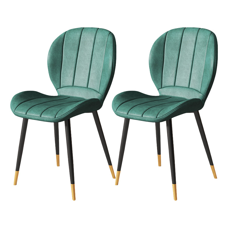 Nordic Style Kitchen Metal Dining Chair Wingback Dining Armless Side Chairs Blackish Green 2 Piece Set Black Gold Clearhalo ' kitchen&dining_furn' 'Dining Chairs' 'Dining Tables & Seating' 'dining_chair' 'furn' 'furn_dining_chair' 'Furniture' 'furniture_dining_chair' 'Kitchen & Dining Furniture' 'kitchen' 4468562