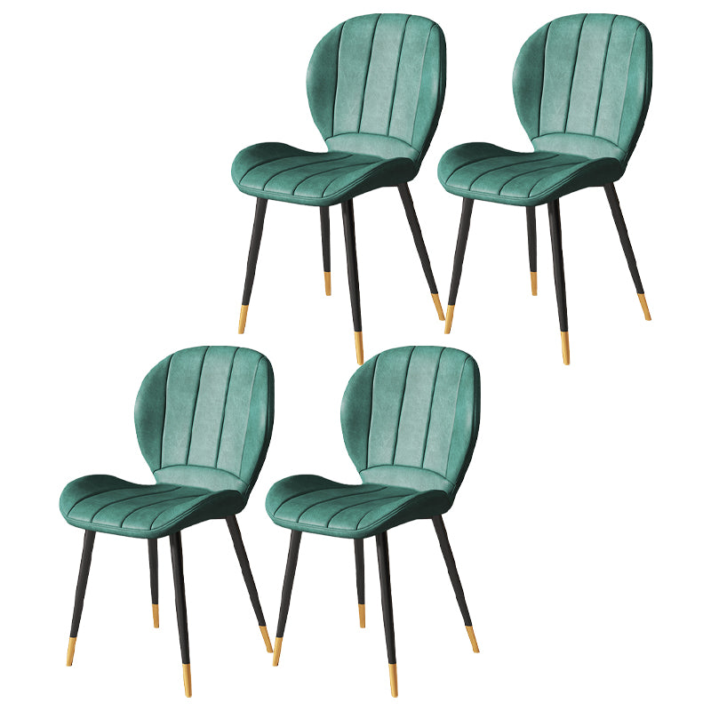 Nordic Style Kitchen Metal Dining Chair Wingback Dining Armless Side Chairs Blackish Green 4 Piece Set Black Gold Clearhalo ' kitchen&dining_furn' 'Dining Chairs' 'Dining Tables & Seating' 'dining_chair' 'furn' 'furn_dining_chair' 'Furniture' 'furniture_dining_chair' 'Kitchen & Dining Furniture' 'kitchen' 4468564