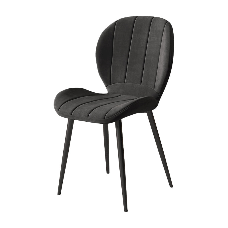 Nordic Style Kitchen Metal Dining Chair Wingback Dining Armless Side Chairs Black 1 Piece Black Clearhalo ' kitchen&dining_furn' 'Dining Chairs' 'Dining Tables & Seating' 'dining_chair' 'furn' 'furn_dining_chair' 'Furniture' 'furniture_dining_chair' 'Kitchen & Dining Furniture' 'kitchen' 4468575