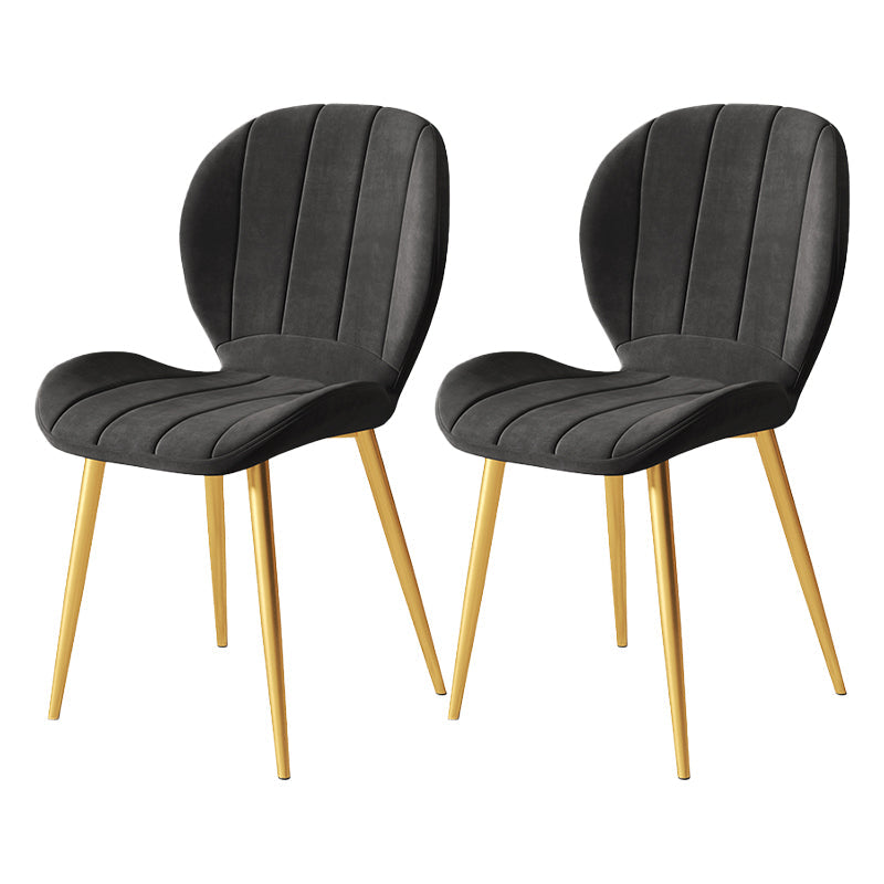 Nordic Style Kitchen Metal Dining Chair Wingback Dining Armless Side Chairs Black 2 Piece Set Brass Gold Clearhalo ' kitchen&dining_furn' 'Dining Chairs' 'Dining Tables & Seating' 'dining_chair' 'furn' 'furn_dining_chair' 'Furniture' 'furniture_dining_chair' 'Kitchen & Dining Furniture' 'kitchen' 4468579