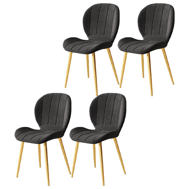 Nordic Style Kitchen Metal Dining Chair Wingback Dining Armless Side Chairs Black 4 Piece Set Brass Gold Clearhalo ' kitchen&dining_furn' 'Dining Chairs' 'Dining Tables & Seating' 'dining_chair' 'furn' 'furn_dining_chair' 'Furniture' 'furniture_dining_chair' 'Kitchen & Dining Furniture' 'kitchen' 4468580