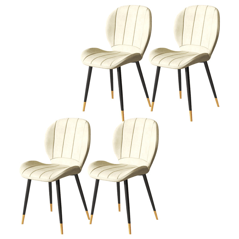 Nordic Style Kitchen Metal Dining Chair Wingback Dining Armless Side Chairs Beige 4 Piece Set Black Gold Clearhalo ' kitchen&dining_furn' 'Dining Chairs' 'Dining Tables & Seating' 'dining_chair' 'furn' 'furn_dining_chair' 'Furniture' 'furniture_dining_chair' 'Kitchen & Dining Furniture' 'kitchen' 4468583
