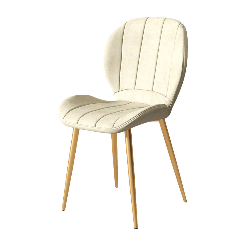 Nordic Style Kitchen Metal Dining Chair Wingback Dining Armless Side Chairs Beige 1 Piece Brass Gold Clearhalo ' kitchen&dining_furn' 'Dining Chairs' 'Dining Tables & Seating' 'dining_chair' 'furn' 'furn_dining_chair' 'Furniture' 'furniture_dining_chair' 'Kitchen & Dining Furniture' 'kitchen' 4468584