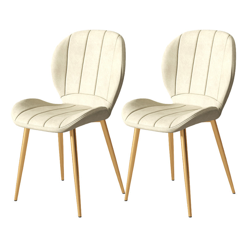 Nordic Style Kitchen Metal Dining Chair Wingback Dining Armless Side Chairs Beige 2 Piece Set Brass Gold Clearhalo ' kitchen&dining_furn' 'Dining Chairs' 'Dining Tables & Seating' 'dining_chair' 'furn' 'furn_dining_chair' 'Furniture' 'furniture_dining_chair' 'Kitchen & Dining Furniture' 'kitchen' 4468585