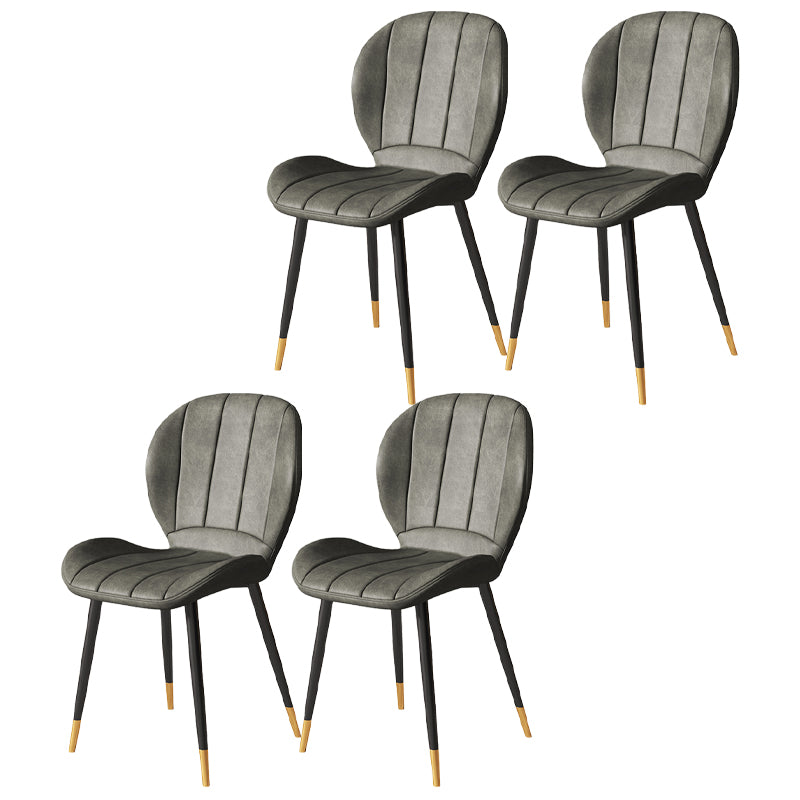 Nordic Style Kitchen Metal Dining Chair Wingback Dining Armless Side Chairs Grey 4 Piece Set Black Gold Clearhalo ' kitchen&dining_furn' 'Dining Chairs' 'Dining Tables & Seating' 'dining_chair' 'furn' 'furn_dining_chair' 'Furniture' 'furniture_dining_chair' 'Kitchen & Dining Furniture' 'kitchen' 4468592